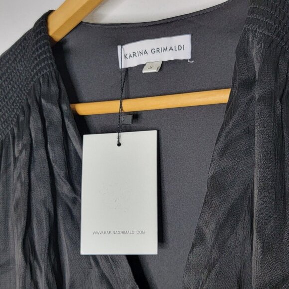 NEW Karina Grimaldi RENATA‎ SOLID Mini Dress Black Belted Zip Women's Size Small - Picture 5 of 7